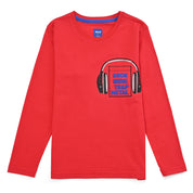 Playera Yale Boys Cuello Redondo Manga Larga Fit 6961 Rojo