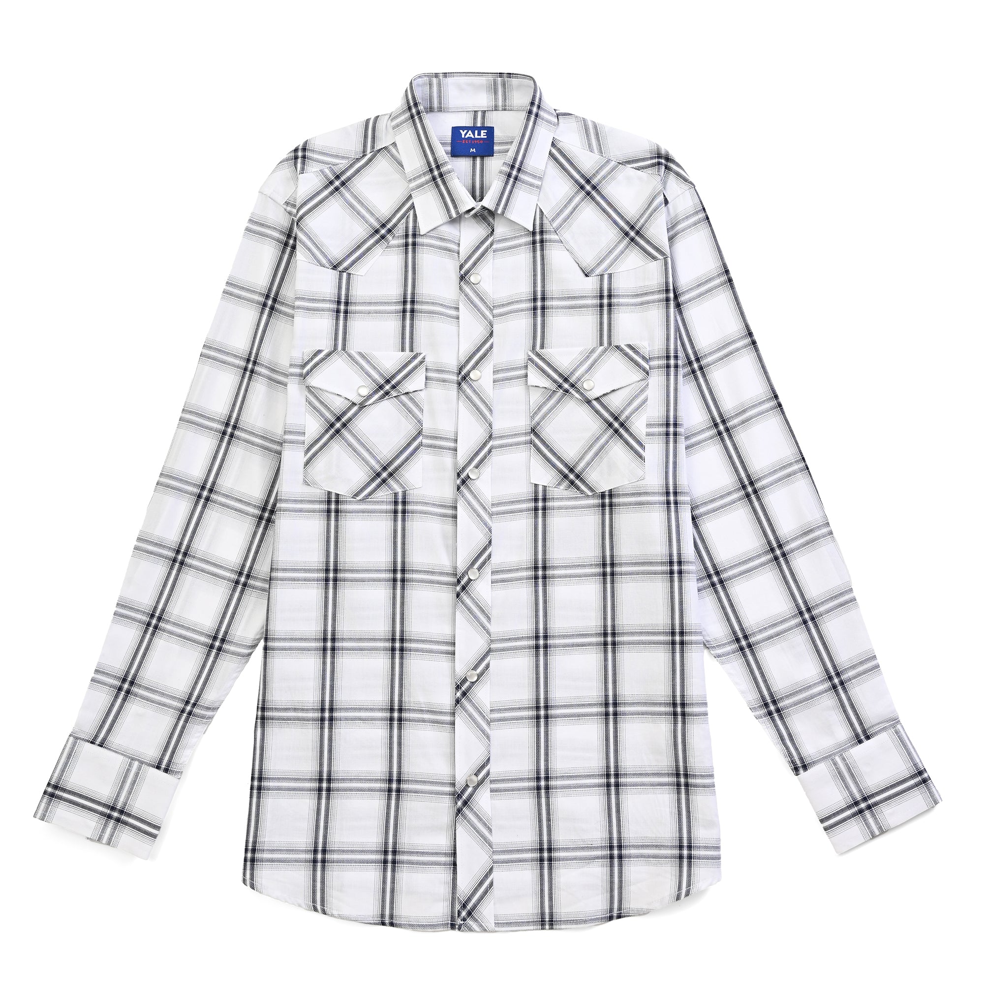 Camisa Yale Para Caballero Vaquera Manga Larga Regular Fit 4585 Blanco