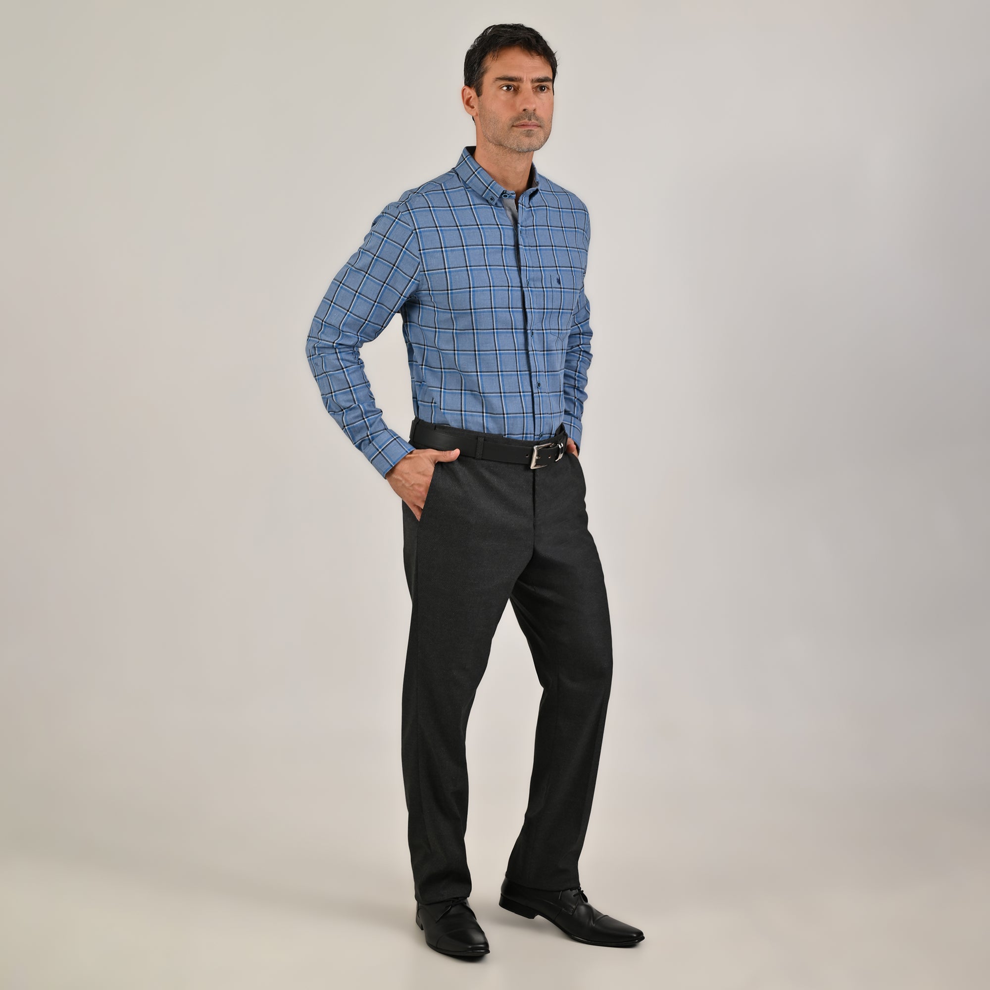 Pantalón de Vestir Yale Para Caballero Modern Cintura Ajustable Slim Fit 4733 Negro