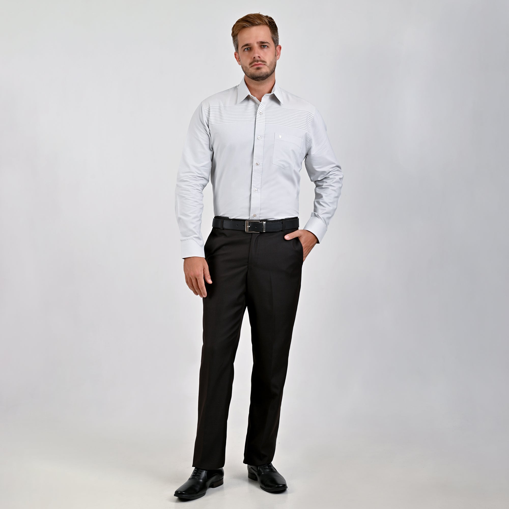 Camisa Yale Para Caballero Cenefa Manga Larga Classic Fit 4717 Arena