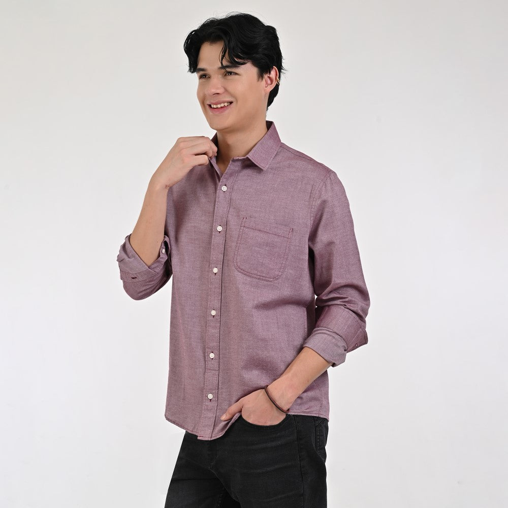 Camisa Caballero Supply Company Manga Larga Slim Fit 4561 Vino