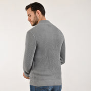 Sweater Yale Para Caballero Cuello Redondo Regular Fit 8100 Gris Medio