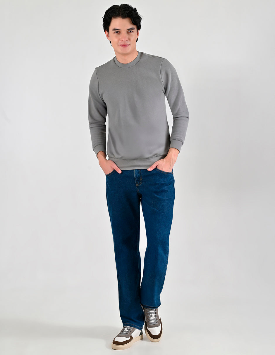 Sudadera Caballero Supply Company Cuello Redondo Fit 4720 Gris Perla