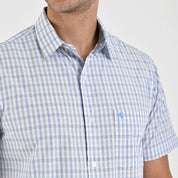 Camisa Yale Para Caballero Manga Corta Regular Fit 5206 Azul Medio