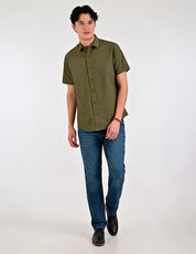 Camisa Caballero Supply Company Manga Larga Slim Fit 4550 Verde Militar