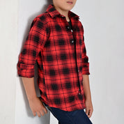 Camisa Yale Boys Manga Larga Regular Fit 4677 Rojo
