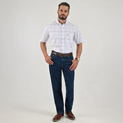 Camisa Yale Para Caballero Manga Corta Regular Fit 4652 Blanco