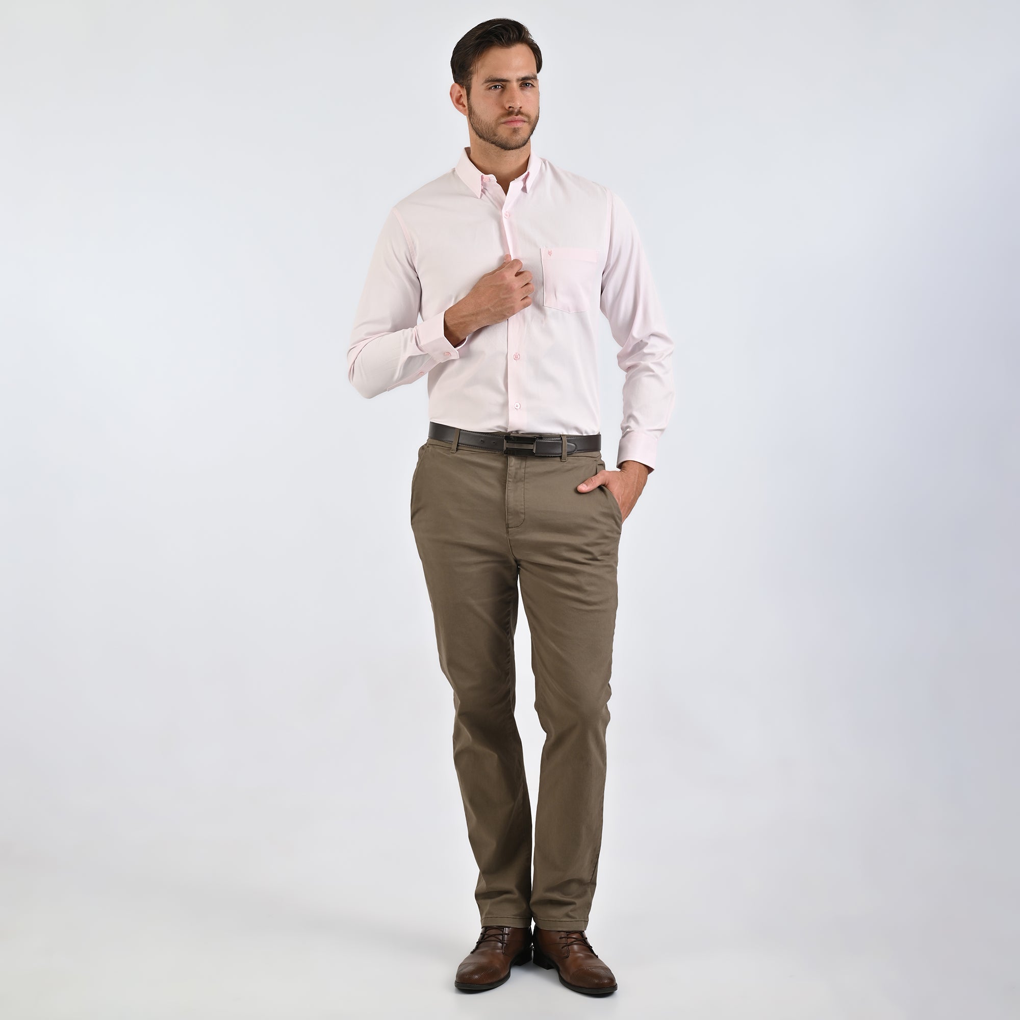 Camisa Yale Para Caballero Manga Corta Regular Fit 4638 Rosa