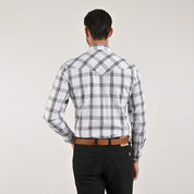 Camisa Yale Para Caballero Vaquera Manga Larga Regular Fit 4585 Blanco
