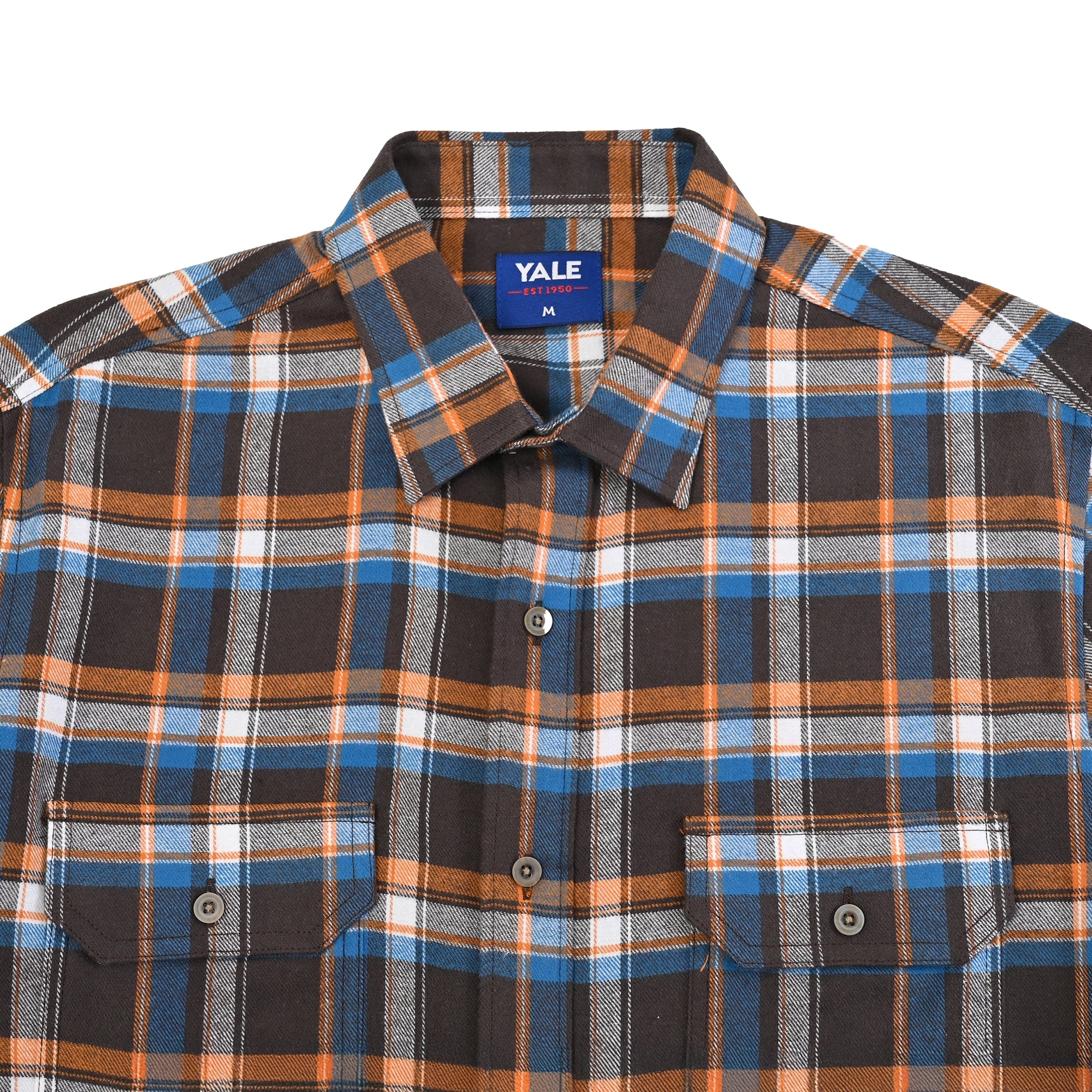 Camisa Yale Para Caballero Manga Larga Regular Fit 4891 Chocolate