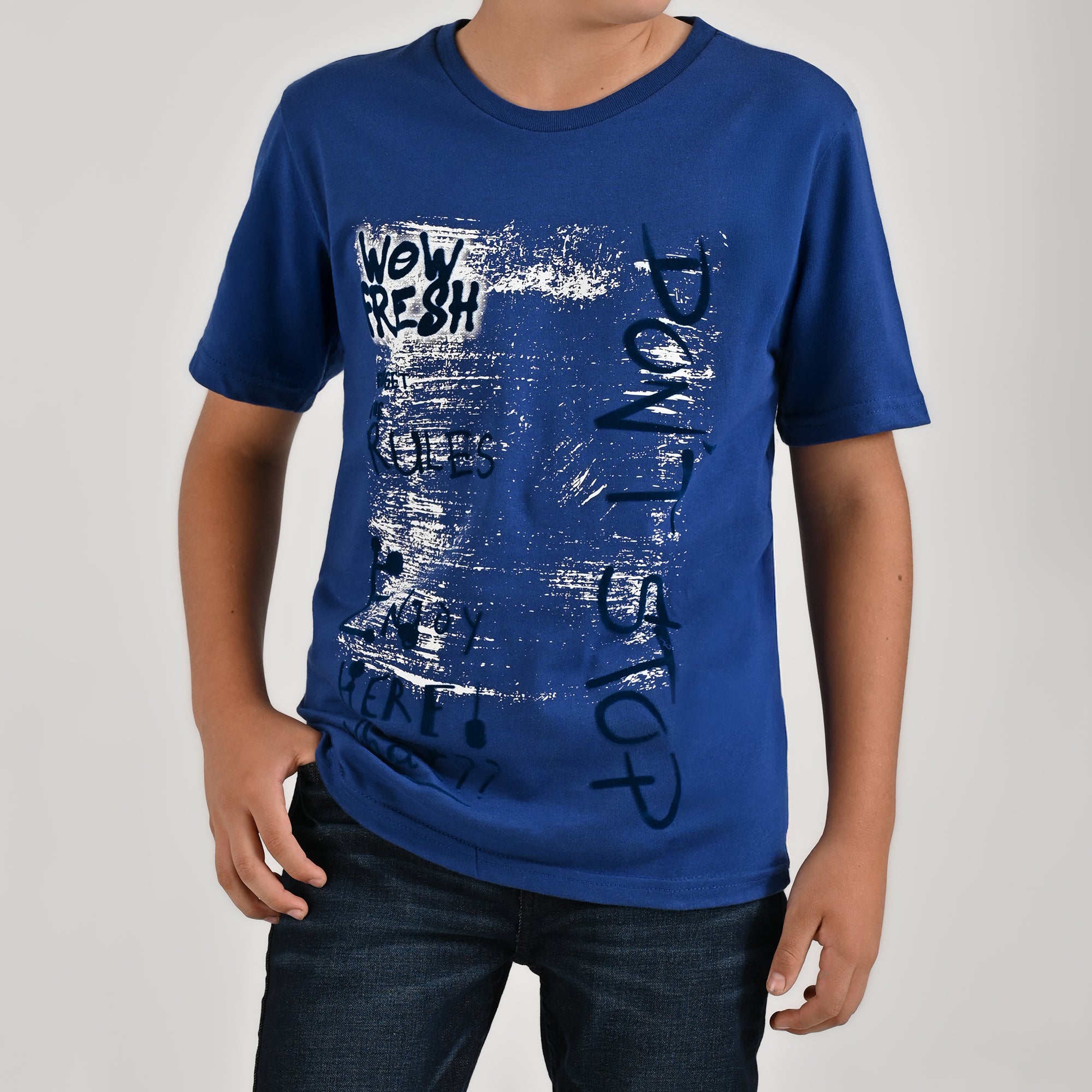 Playera Yale Boys Cuello Redondo Manga Corta Fit 6961 Marino