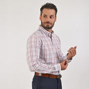 Camisa Yale Para Caballero Manga Larga Regular Fit 4743 Rojo Sangre