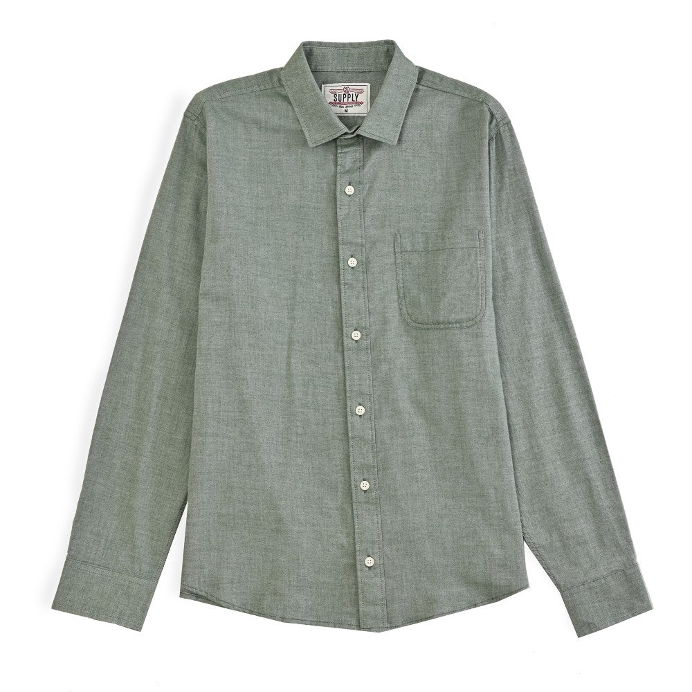 Camisa Caballero Supply Company Manga Larga Slim Fit 4561 Verde Militar