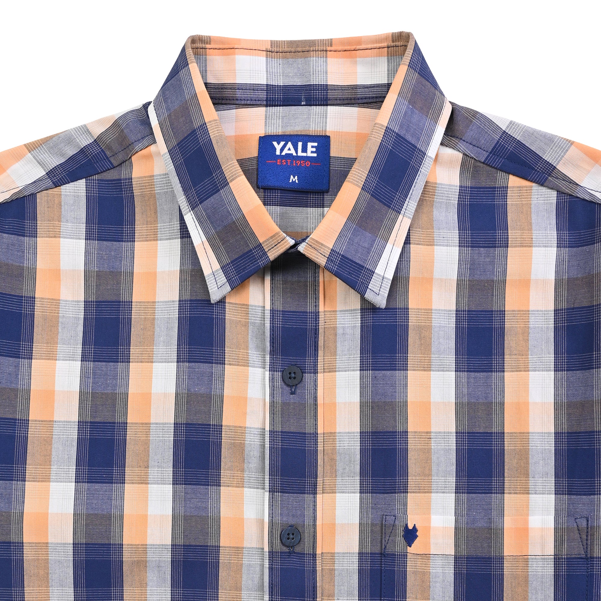 Camisa Yale Para Caballero Manga Corta Regular Fit 4972 Naranja