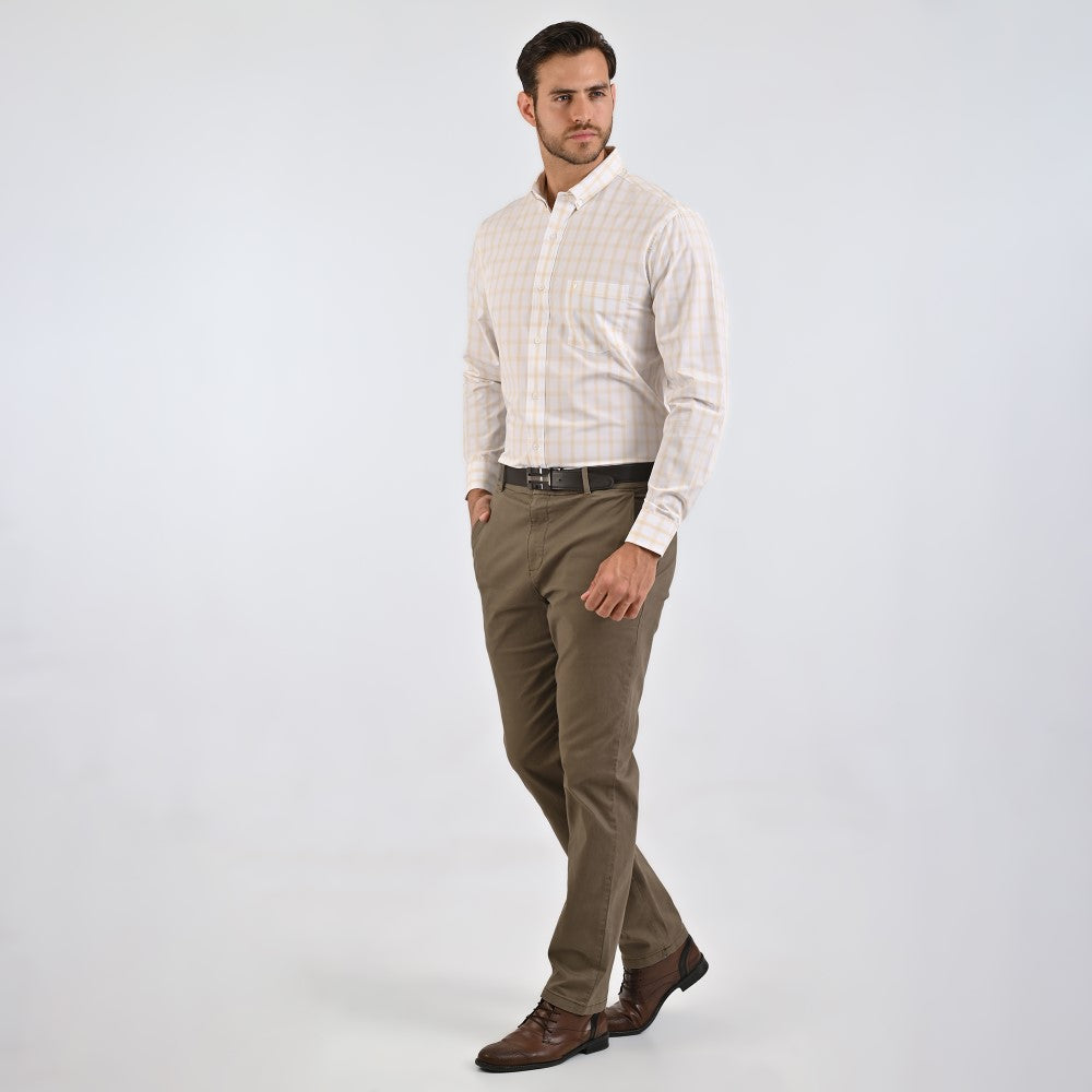 Camisa Yale Para Caballero Manga Larga Regular Fit 4749 Arena