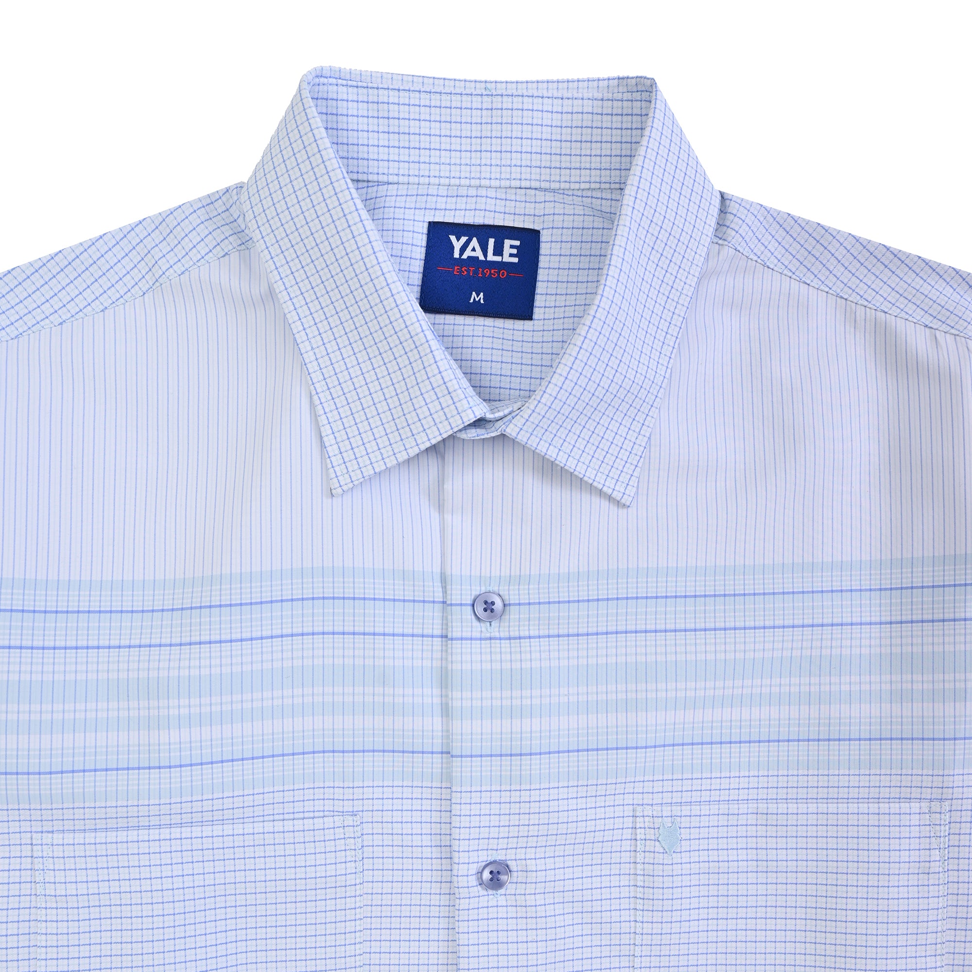 Camisa Yale Para Caballero Chazarilla Manga Corta Classis Fit 4708 Azul cielo