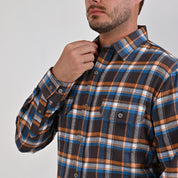 Camisa Yale Para Caballero Manga Larga Regular Fit 4891 Chocolate