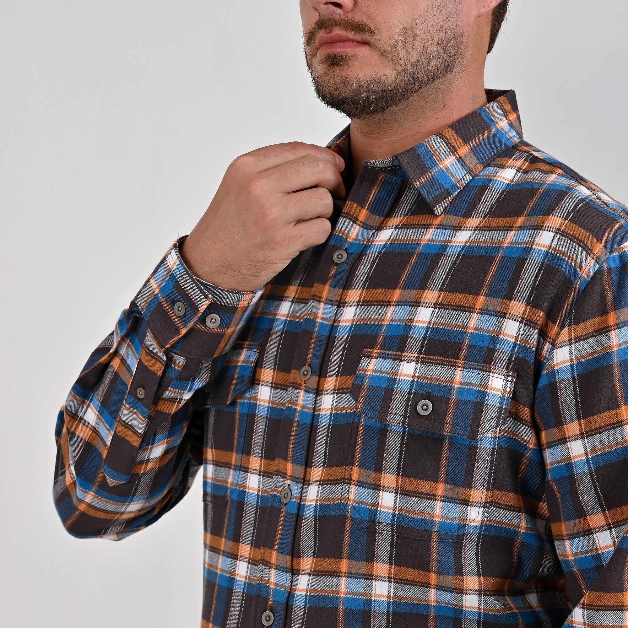 Camisa Yale Para Caballero Manga Larga Regular Fit 4891 Chocolate