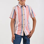 Camisa Yale Boys Manga Corta Regular Fit 4660 Salmón