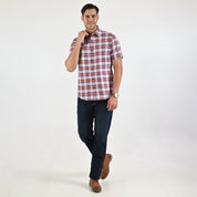 Camisa Yale Para Caballero Manga Corta Regular Fit 5467 Rojo