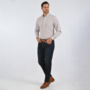 Camisa Yale Para Caballero Manga Larga Regular Fit 4752 Gris Medio