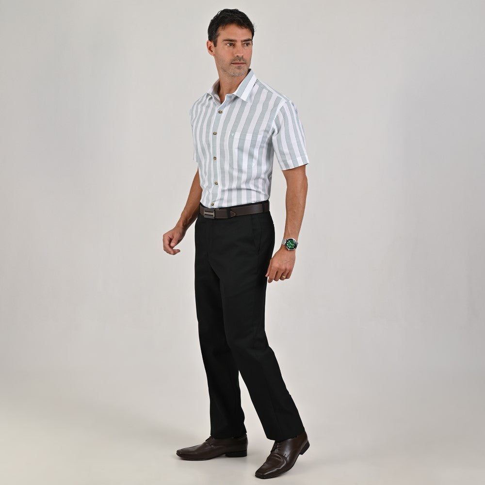 Camisa Yale Para Caballero Manga Corta Regular Fit 4759 Verde Laurel