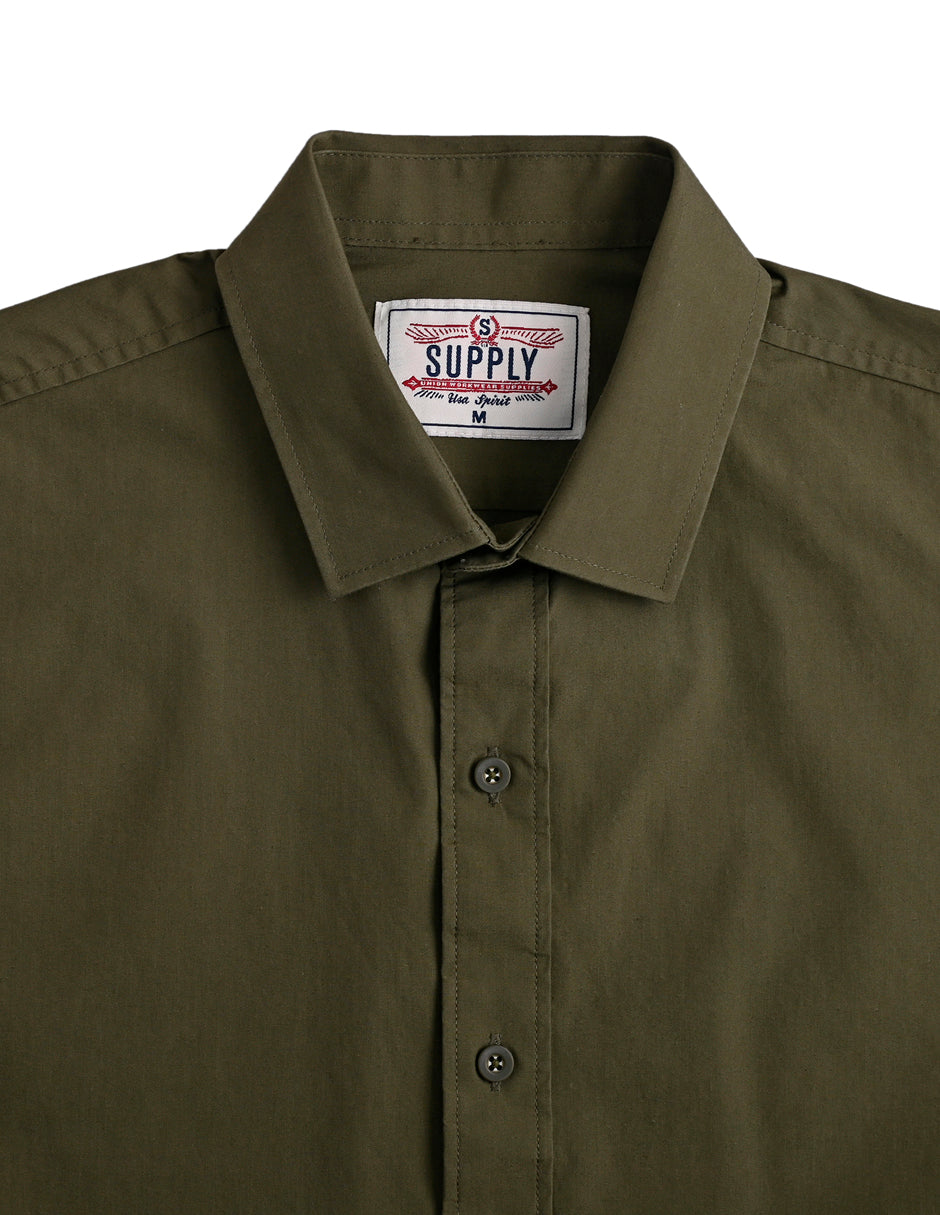 Camisa Caballero Supply Company Manga Larga Slim Fit 4550 Verde Militar