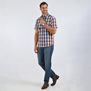 Camisa Yale Para Caballero Manga Corta Regular Fit 4972 Naranja