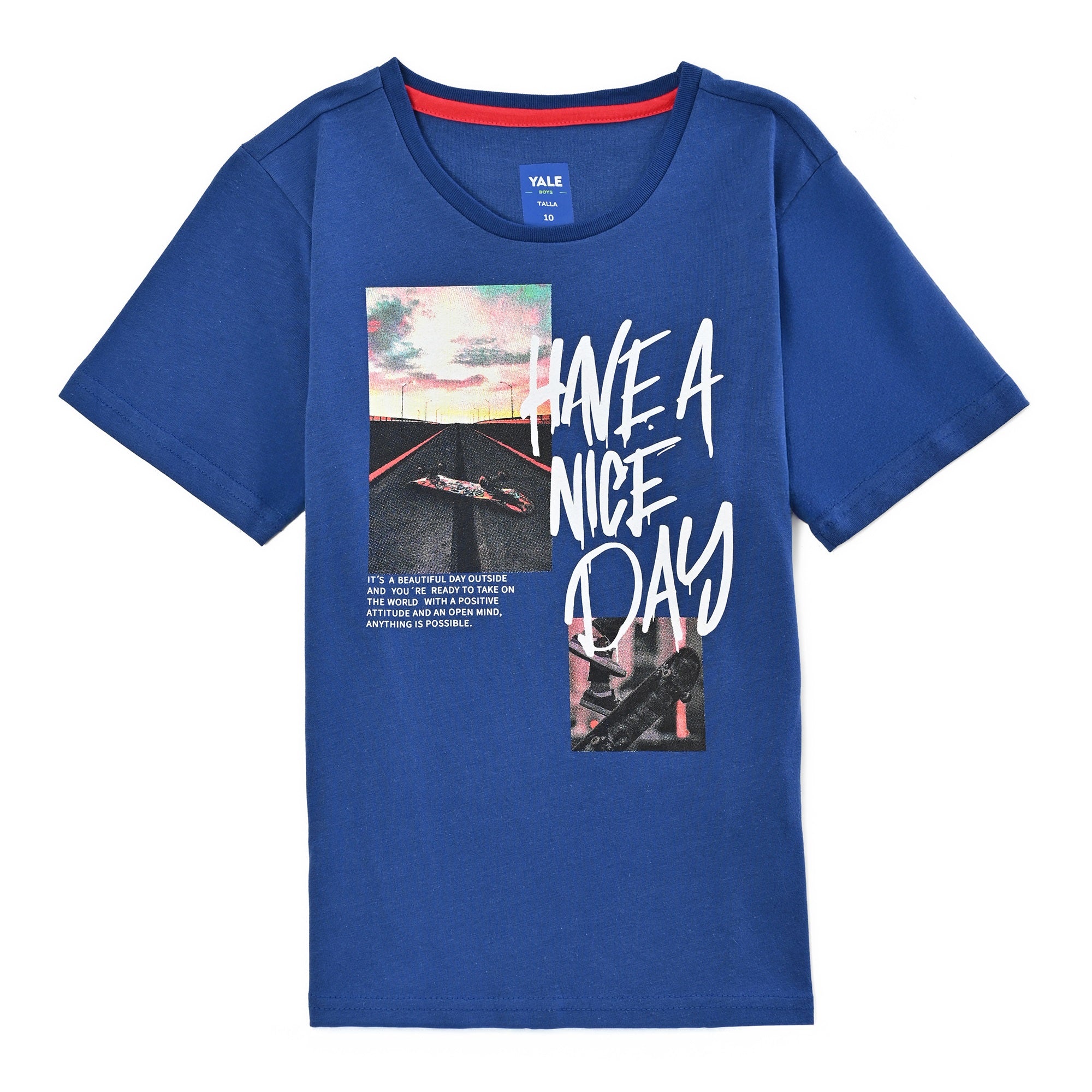 Playera Yale Boys Cuello Redondo Manga Corta Fit 6961 Marino