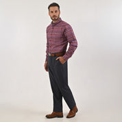 Camisa Yale Para Caballero Manga Larga Regular Fit 4750 Vino