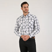 Camisa Yale Para Caballero Vaquera Manga Larga Regular Fit 4585 Blanco