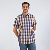 Camisa Yale Para Caballero Manga Corta Regular Fit 4972 Naranja