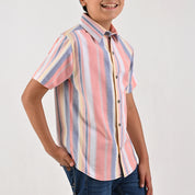 Camisa Yale Boys Manga Corta Regular Fit 4660 Salmón