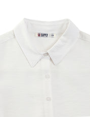 Blusa Para Dama Supply Company Manga Larga Tipo Camisera Fit 4566 Blanco