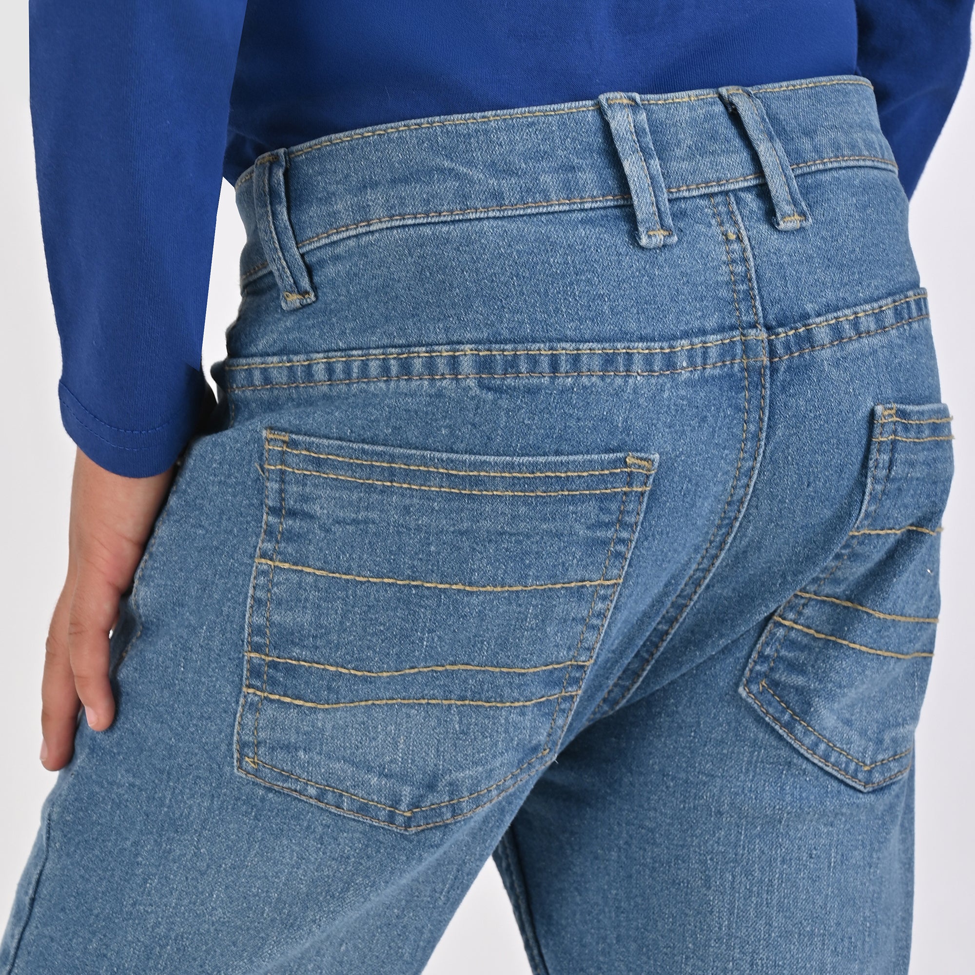 Pantalón de Mezclilla Yale Boys Slim Fit 2944 Azul Plumbago