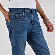 Pantalón de Mezclilla Yale Boys Slim Fit 3641 Azul Plumbago