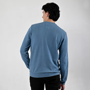 Detalle de Playera Caballero Supply Company Manga Larga Cuello Henley Slim Fit A909 Azul Pizarra