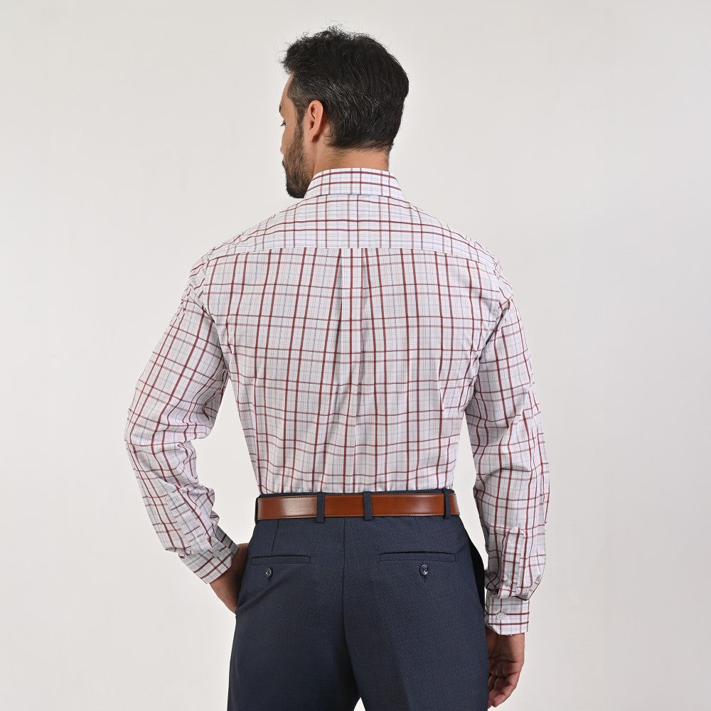 Camisa Yale Para Caballero Manga Larga Regular Fit 4743 Rojo Sangre