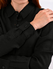 Blusa Para Dama Supply Company Manga Larga Tipo Camisera Fit 4566 Negro