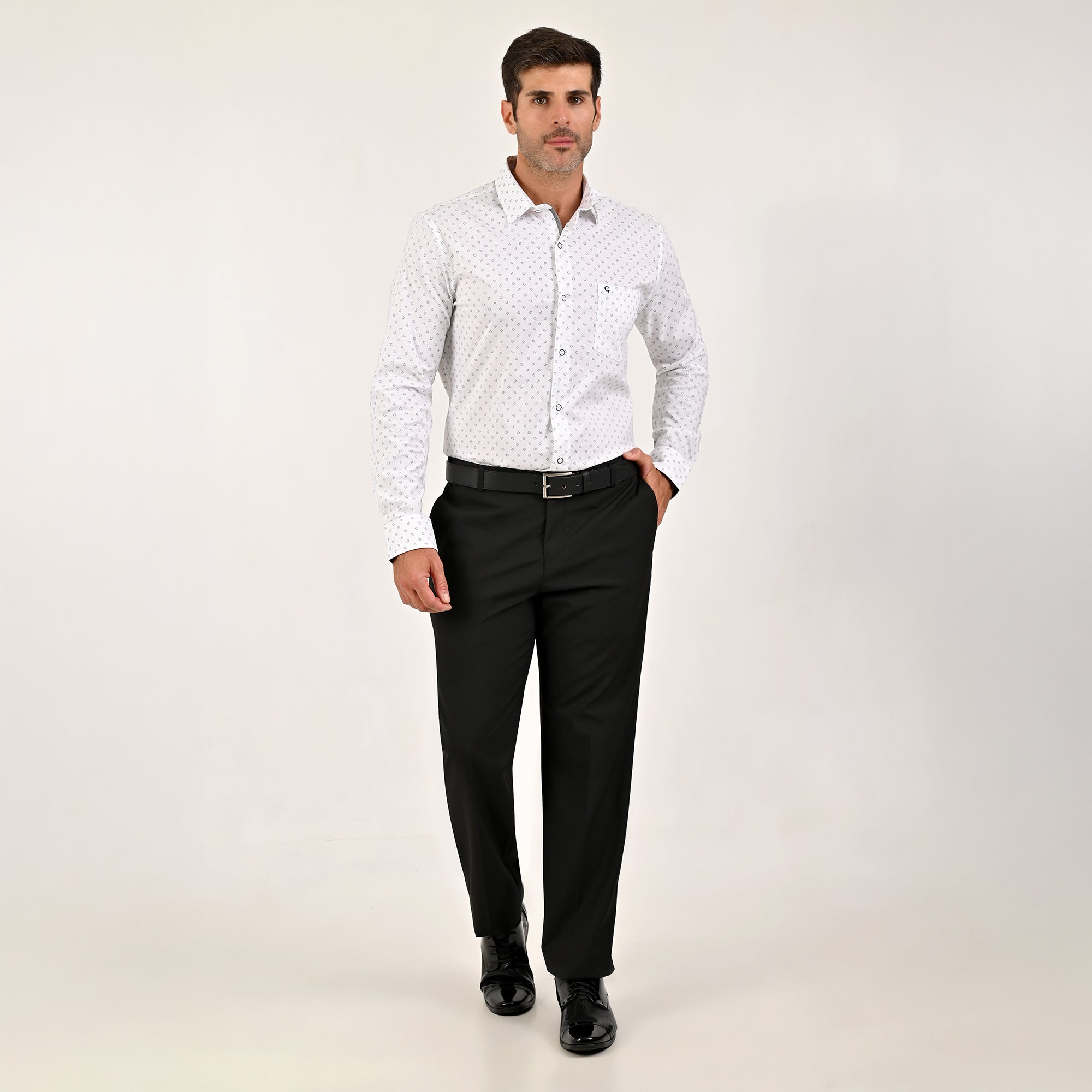 Pantalón de Caballero de Vestir Yale Cintura Ajustable Slim Fit 4724 Negro