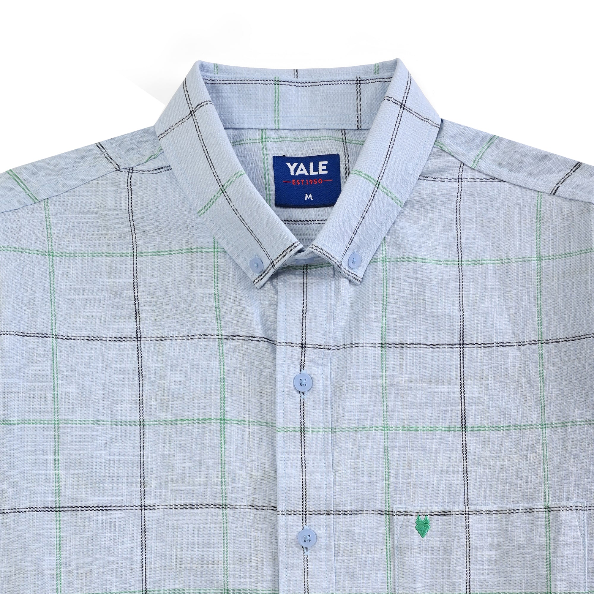 Camisa Yale Para Caballero Manga Corta Regular Fit 4652 Azul cielo