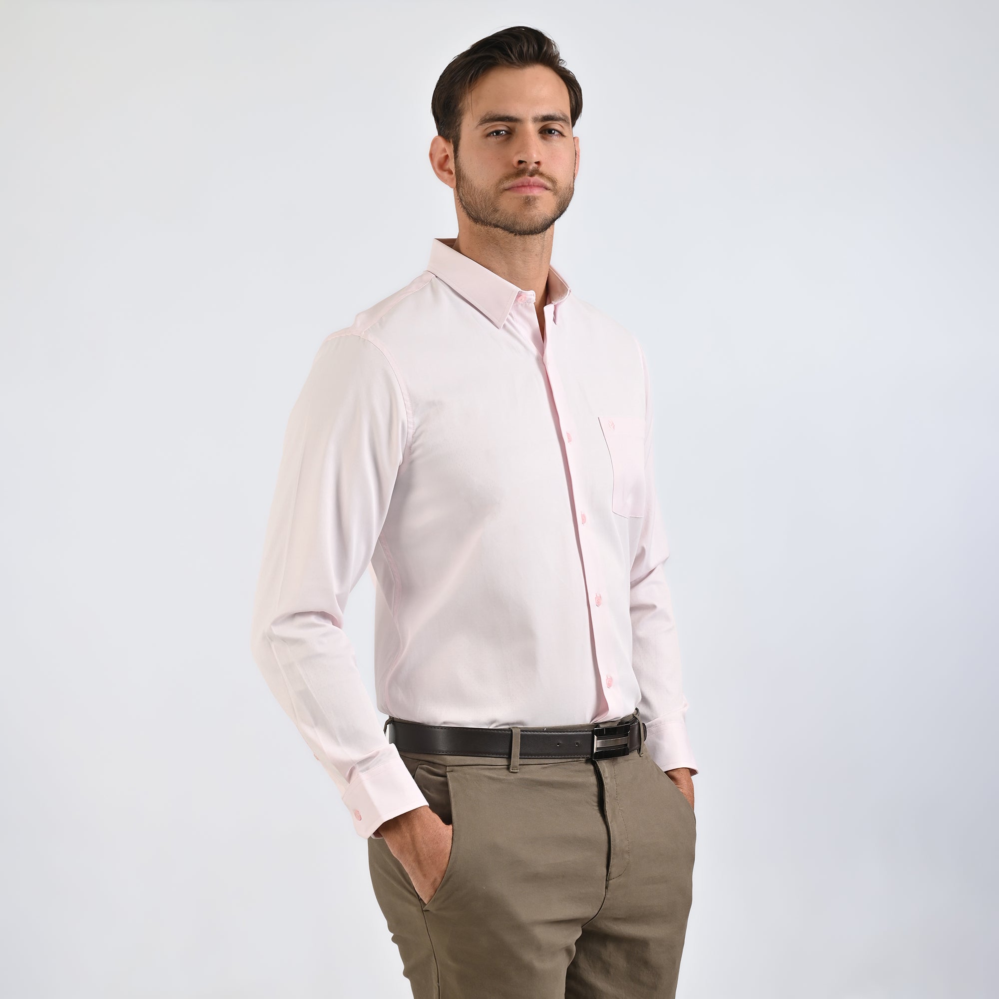 Camisa Yale Para Caballero Manga Corta Regular Fit 4638 Rosa