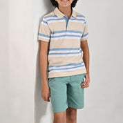 Playera Yale Boys Cuello Polo Manga Corta Fit 7395 Arena