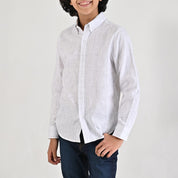 Camisa Yale Boys Manga Larga Regular Fit 4669 Blanco