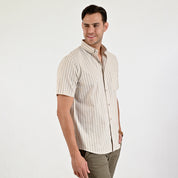 Camisa Yale Para Caballero Manga Corta Regular Fit 4756 Avellana