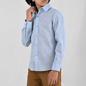 Camisa Yale Boys Manga Larga Regular Fit 4657 Azul