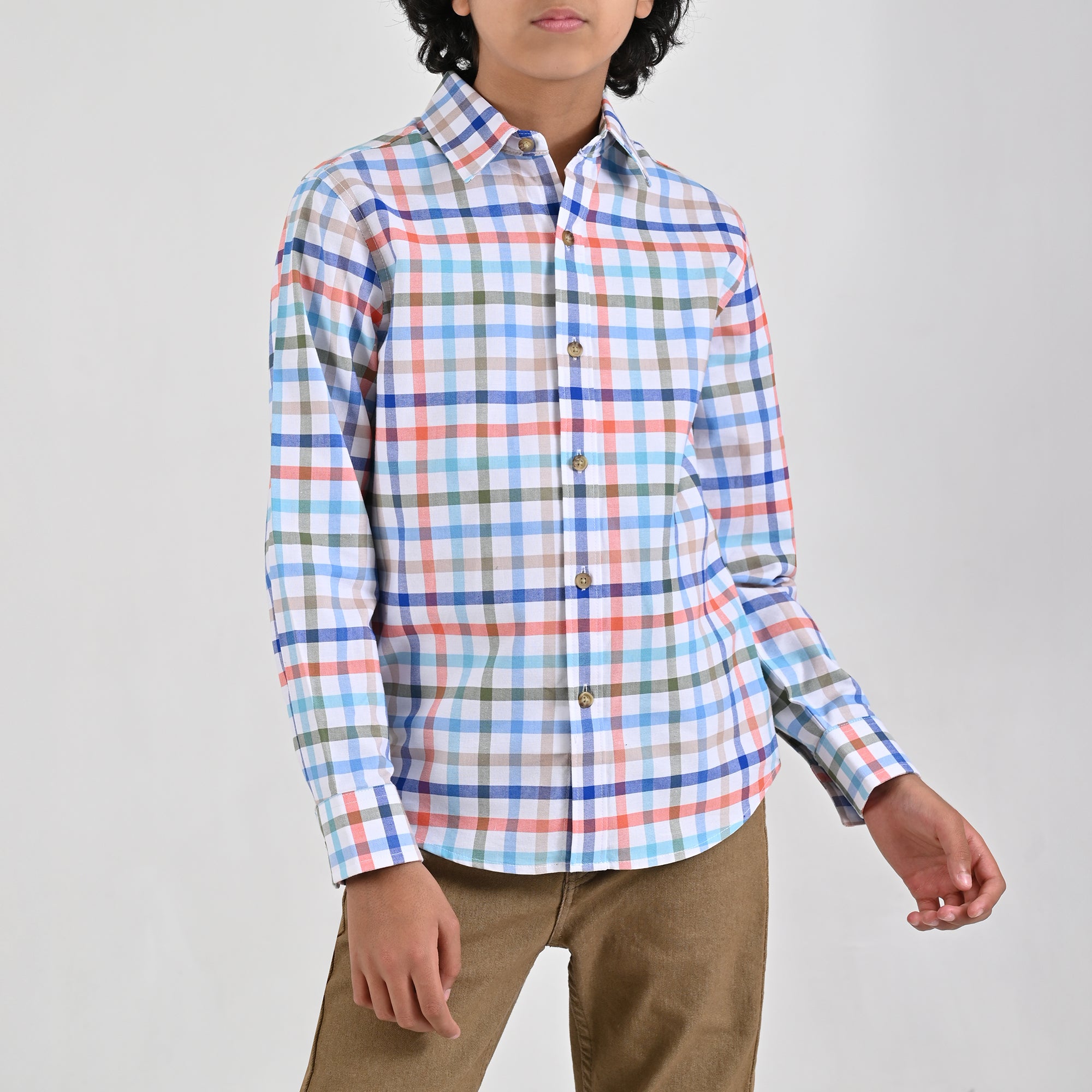 Camisa Yale Boys Manga Larga Regular Fit 4674 Blanco