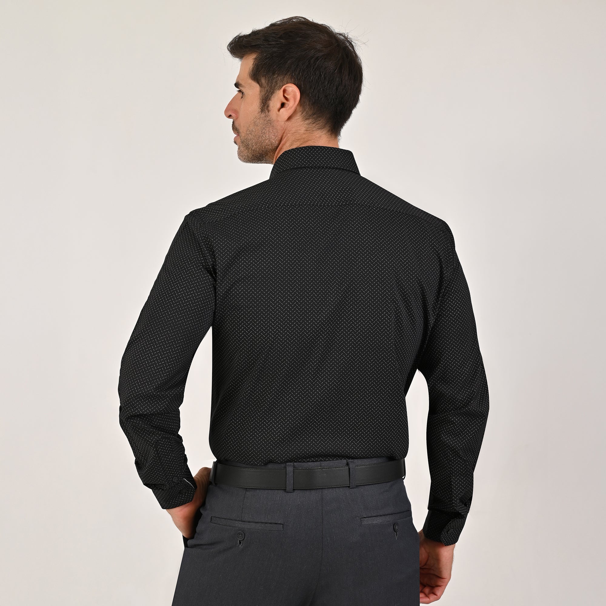 Camisa Yale Collection Para Caballero Manga Larga Slim Fit 4604 Negro