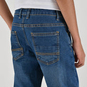 Pantalón de Mezclilla Yale Boys Slim Fit 3641 Azul Plumbago