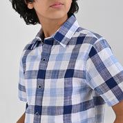 Camisa Yale Boys Manga Corta Regular Fit 4661 Azul